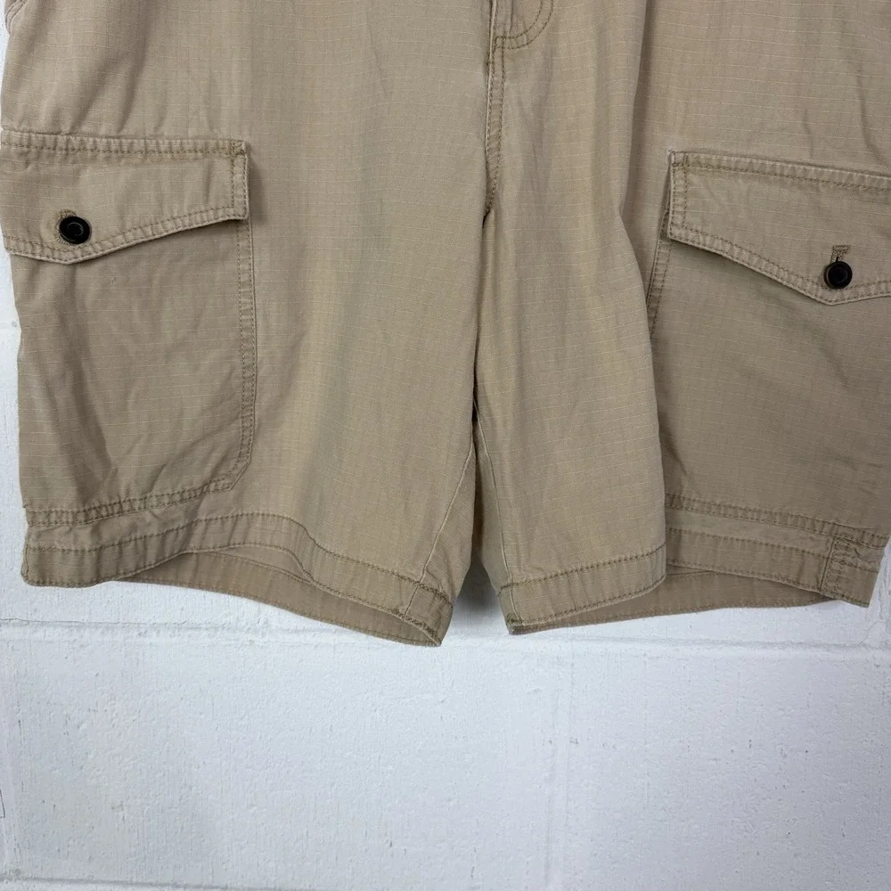 Izod Mens Khaki Cargo Shorts Ripstop Retro Y2K Baggy Skater Streetwear Size 38‎